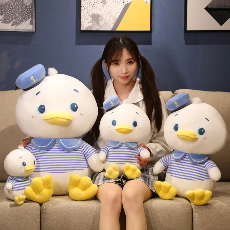 

Cute Navy Duck Stuffed Animal Doll Home Decor Sofa Cushions Bed Leg Pillow For Girls Holiday Gifts