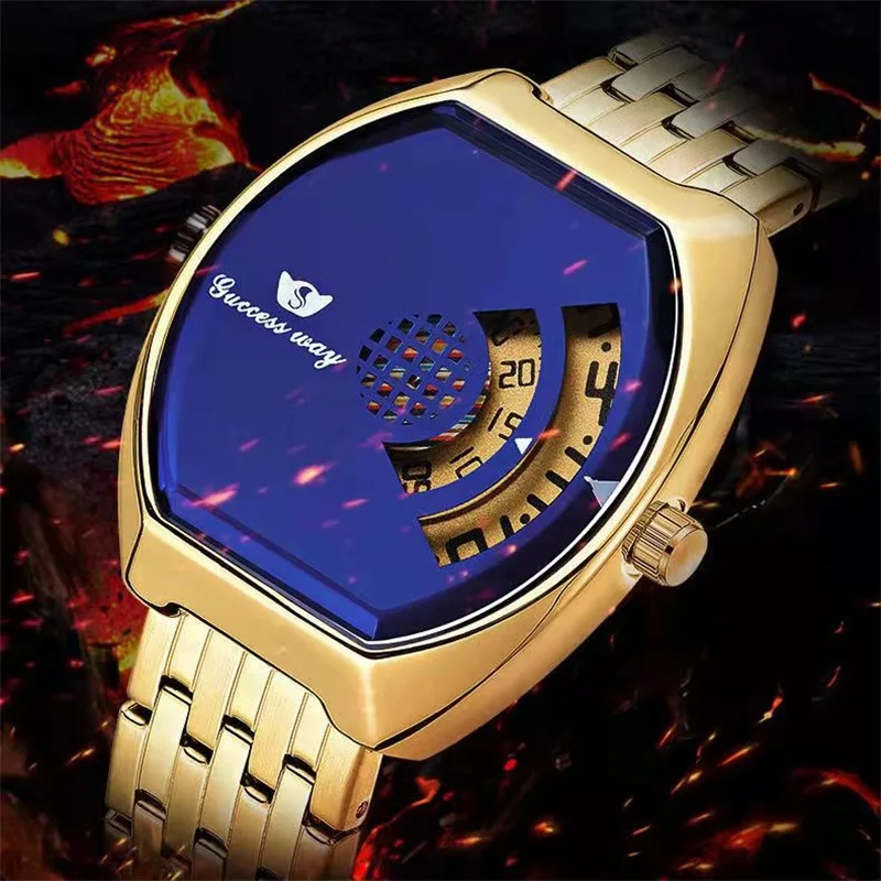 Роскошные брендовые трендовые крутые мужские наручные часы из нержавеющей стали