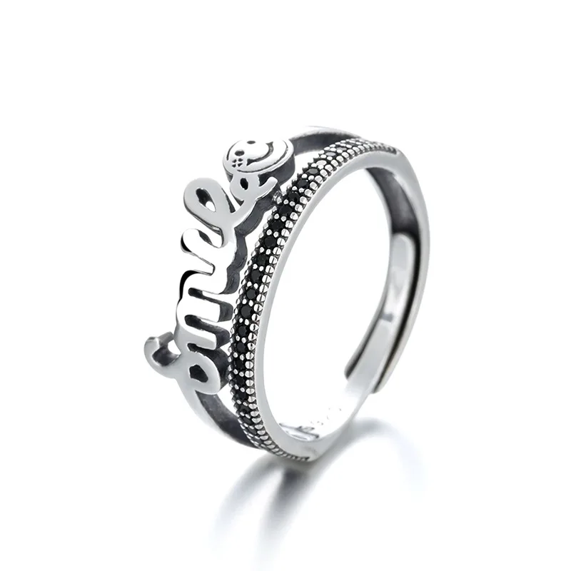 

Кольцо из серебра S925 пробы в стиле ретро с улыбкой «do old»