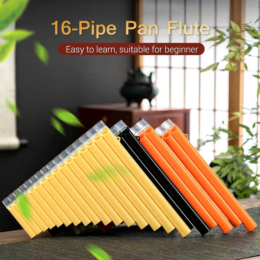 

16 Pipes Pan Flute ABS Resin G-A2 Key Easy Learning Panflute Music Instrument Children Gift for Beginner with Storage Bag