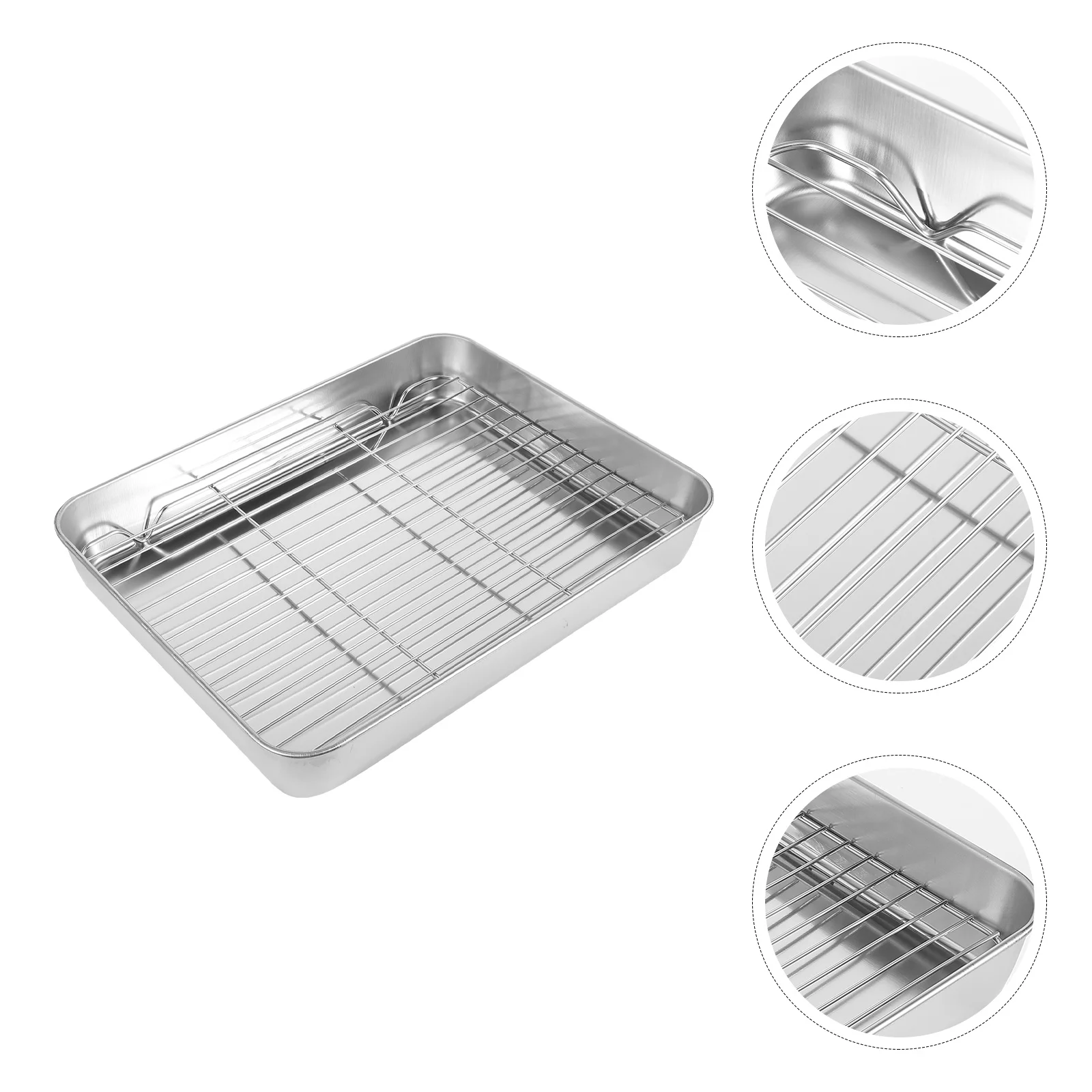 

Pan Tray Quarter Sheet Pan Stainless Steel Cookie Sheet Toaster Oven Tray Pans Cookie Sheet Tray Pan with Rack