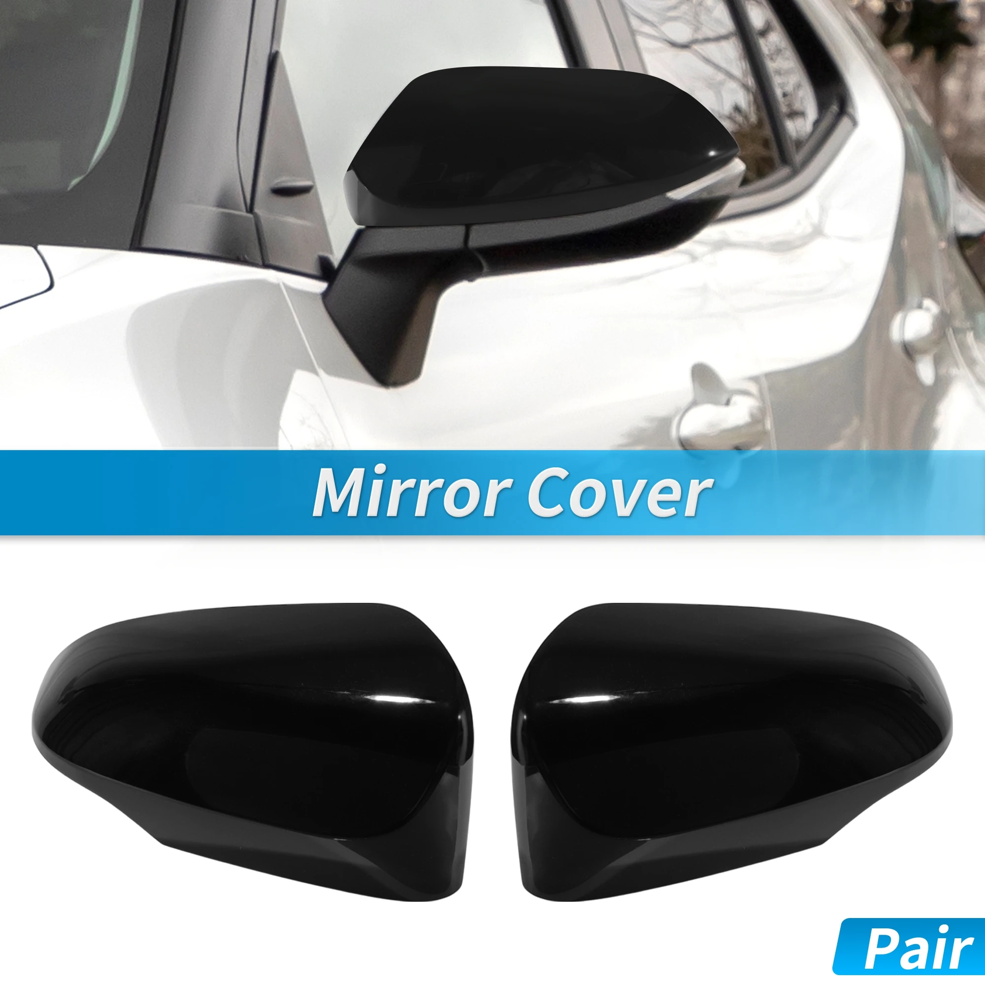 

UXCELL 1 пара глянцевых черных крыльев, крышка зеркала заднего вида для Toyota Yaris 2012-2019