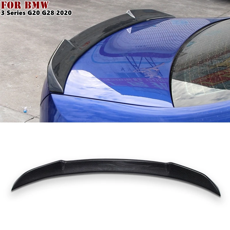 

Черный Задний спойлер из углеродного волокна для багажника автомобиля, заднее крыло для BMW 3 серии G20 G28 2020, автомобильные аксессуары