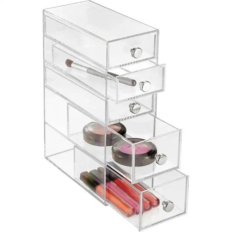 

Cosmetic Organizer for Vanity Cabinet to Hold Makeup, Beauty Products, 5 Drawers, Clear Room storage Lipstick organizer Dresser