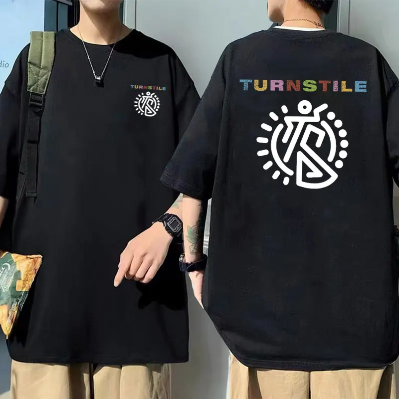 

Singer Turnstile Double Sided Print T-shirt Men Women Fashion Casual Oversized Tshirt Vintage Streetwear Men's Cotton T Shirts