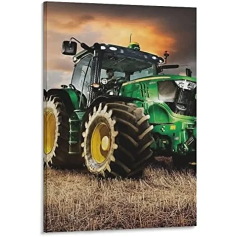 Трактор винтажный металлический жестяной знак, плакаты для парней, спальни, зеленые постеры для сельского хозяйства, постеры для рисования на стену, художественный плакат для спальни