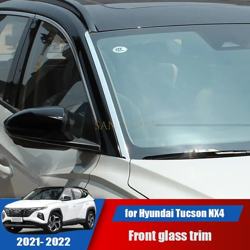 

Новая Модифицированная наружная лента из нержавеющей стали на лобовое стекло автомобиля для Hyundai Tucson NX4 2021 2022