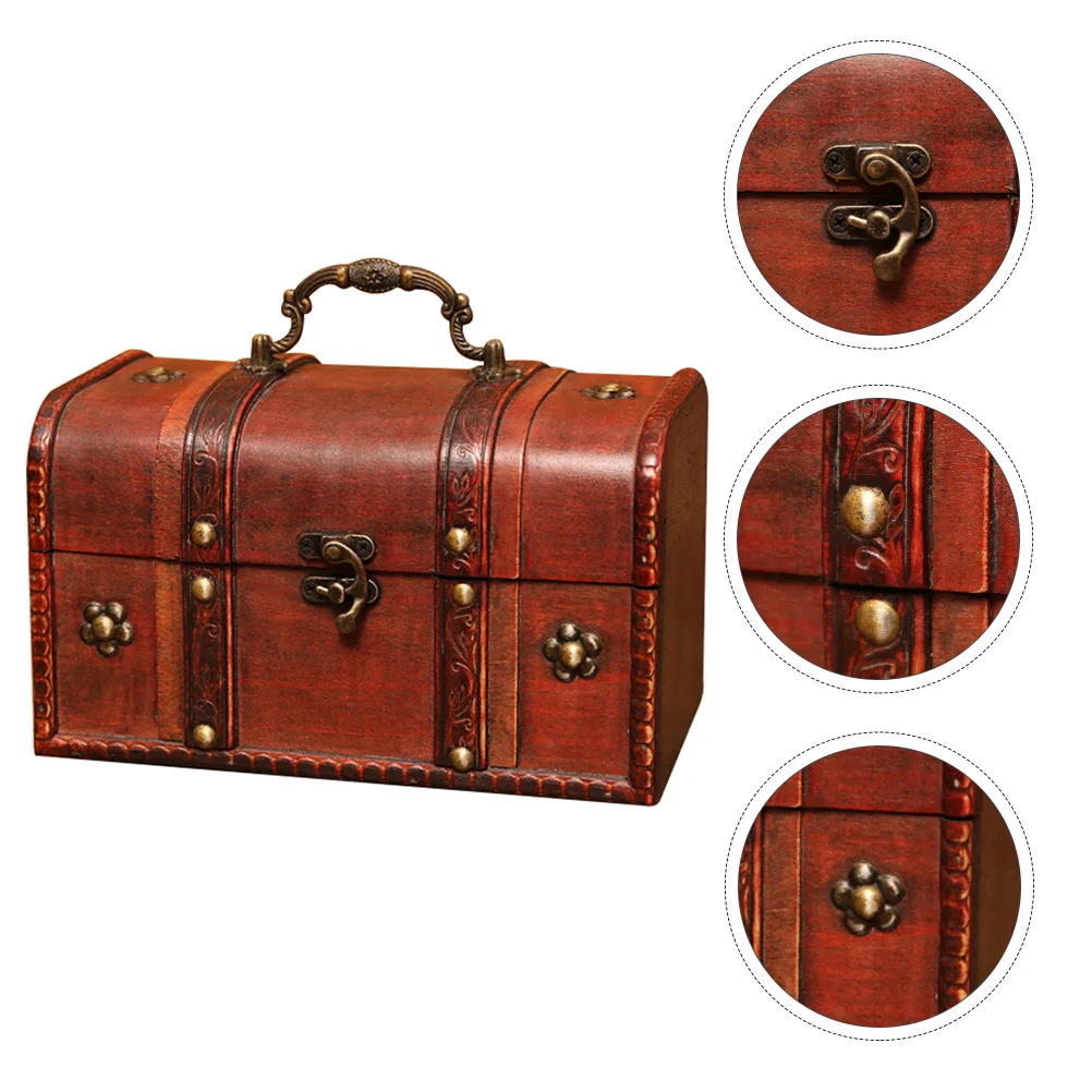 

1 pc Desktop Imitation Ancient Decorative Wood Box Organizer for Home
