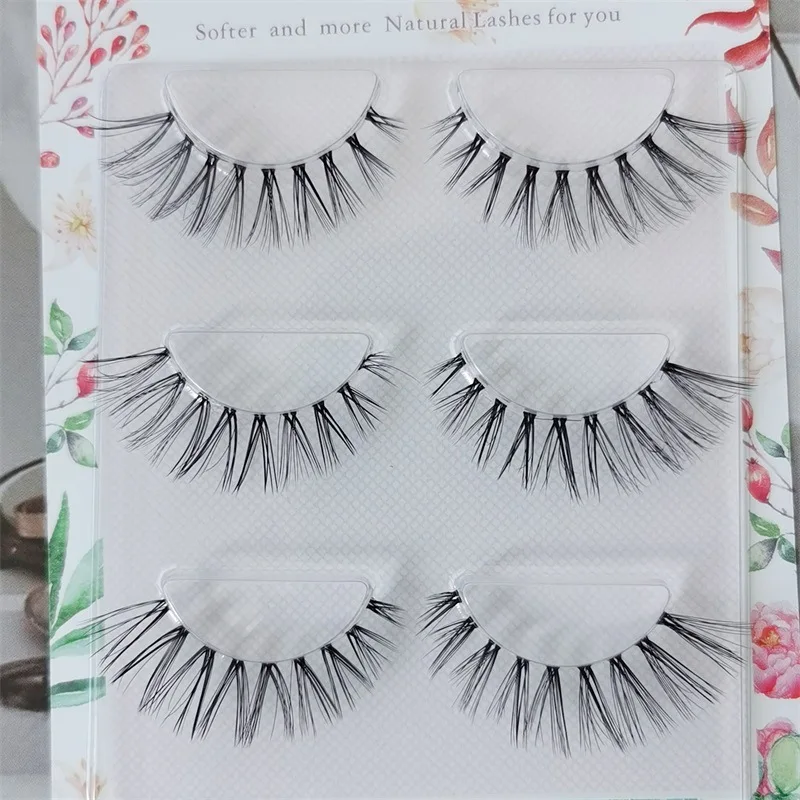 Новые 3D драматические ресницы невидимая лента полная полоса ручной работы