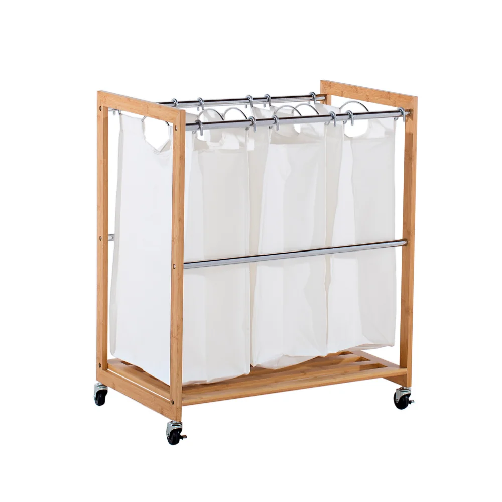 

3-Bag Laundry Sorter, Bronze Laundry Storage & Organization Rack Bathroom Accessories