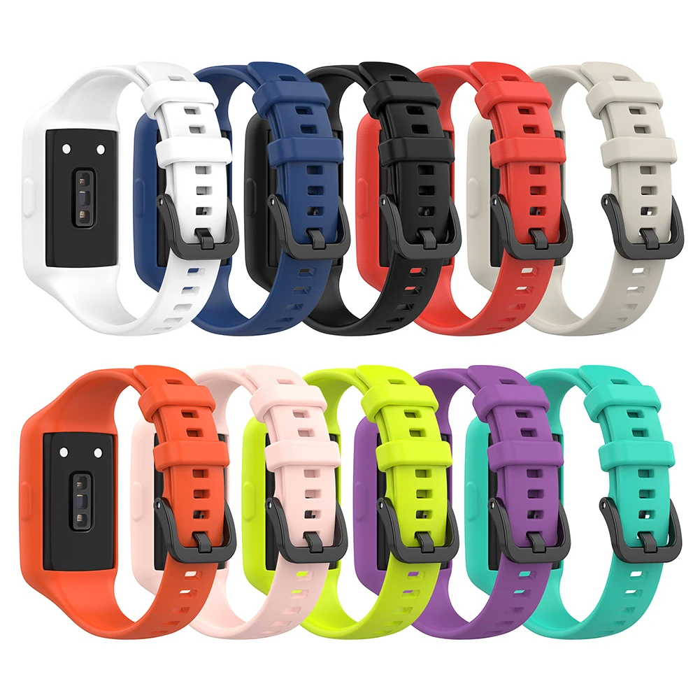 Ремешок силиконовый для Huawei Honor Band 6 Pro сменный Браслет смарт-часов белый