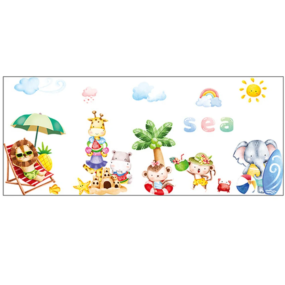 

Applique Cartoon Animal Wall Decals Decor Stickers Kids Room Home Branch Chic Pattern Wallpaper