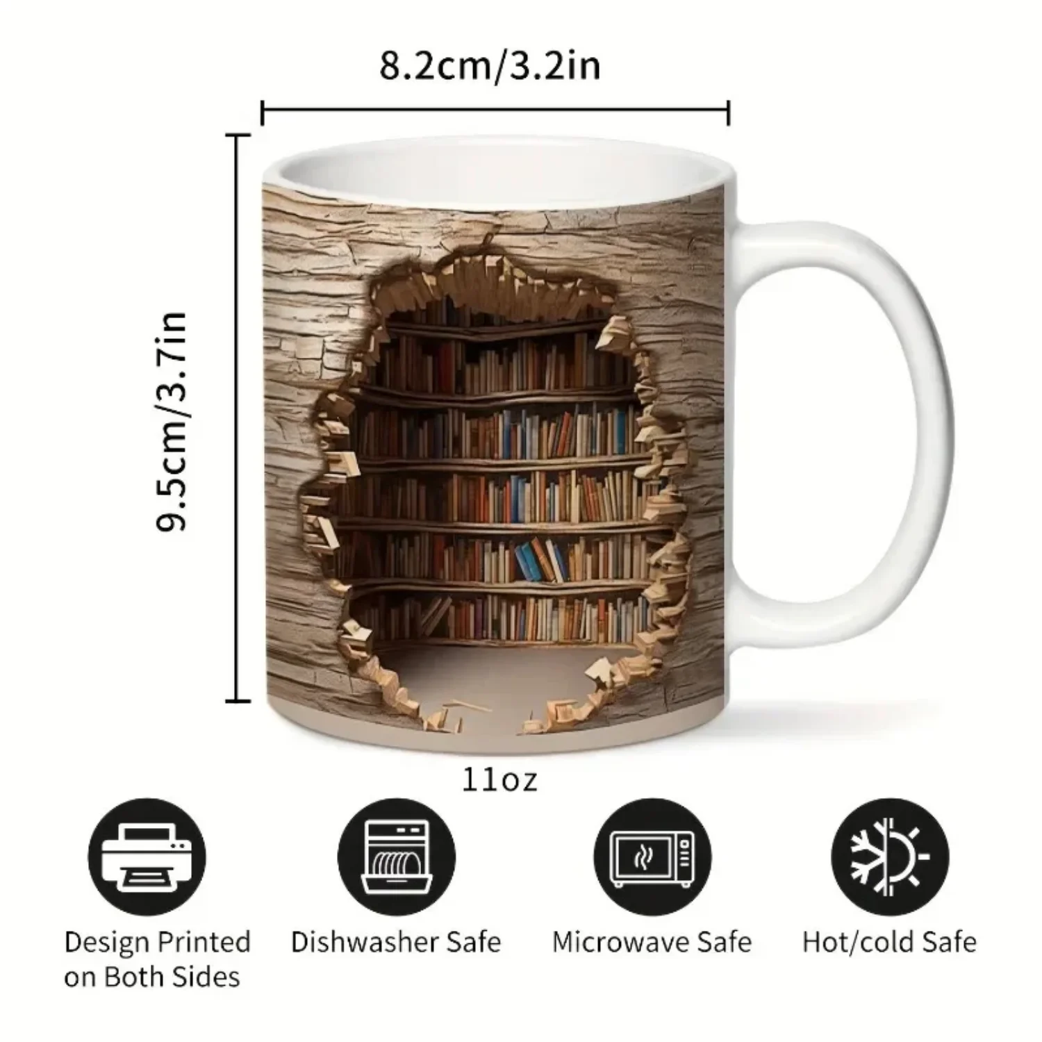 1 шт. 3D книжная полка кофейная кружка керамические кофейные чашки для воды с