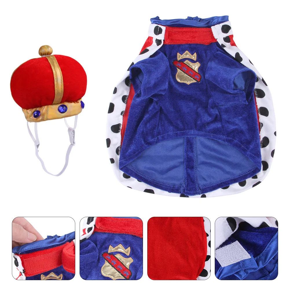 

1 Set Different Size Dogs Cloak Adorable Pets Cloak Set Costume with Crown Hat