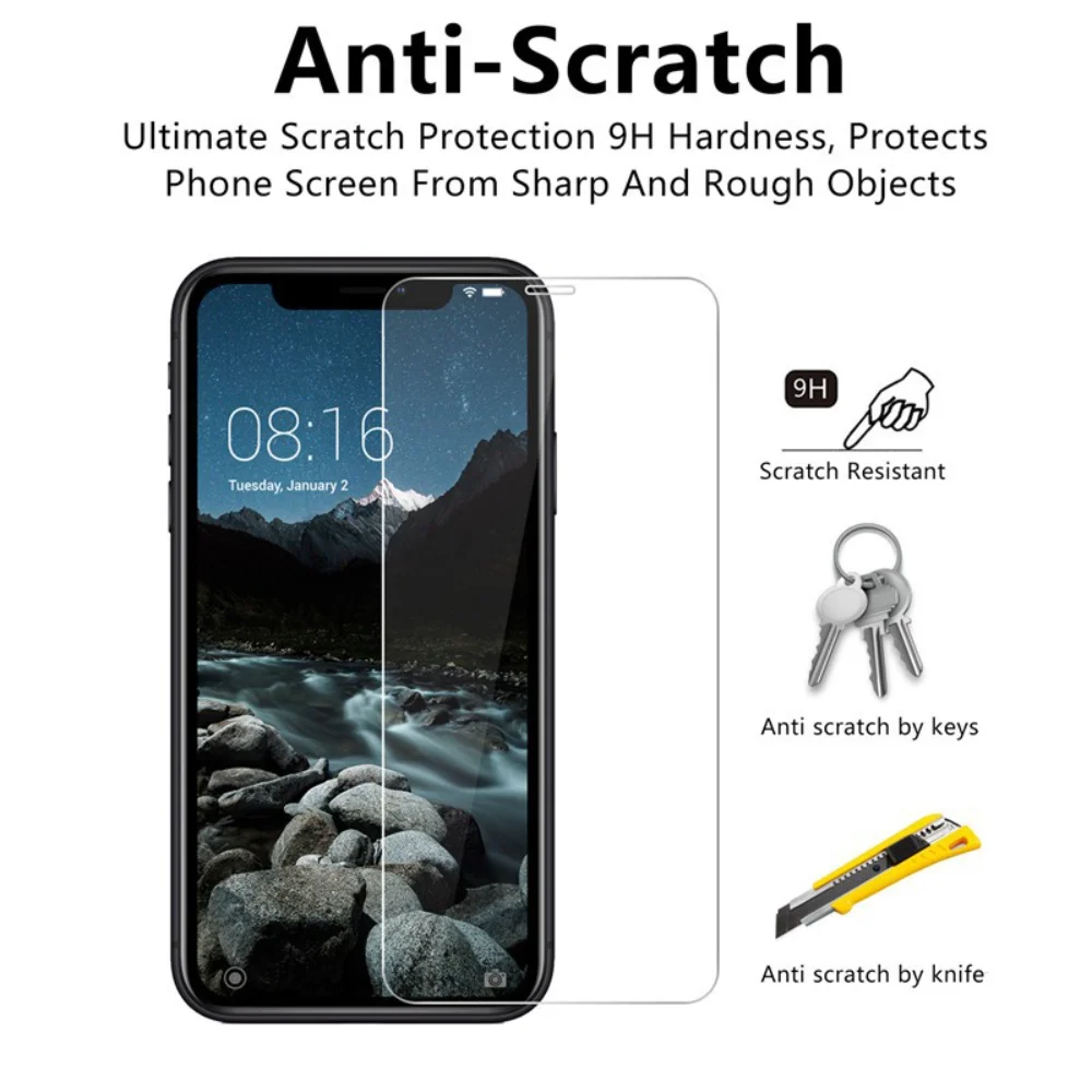 

phone protector for Apple iPhone 11Pro Max 7 8Plus XS Max X XR 6 6s Tempered Glass 2.5D 9H Screen Protector