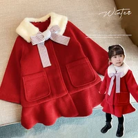 girls woolen coat jacket cotton%c2%a0outwear 2022 in stock warm thicken plus velvet winter autumn high quality childrens clothing