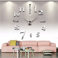 3d acrylic mirror clock wall stickers creative diy clocks removable art decal sticker home decor living room quartz needle hot