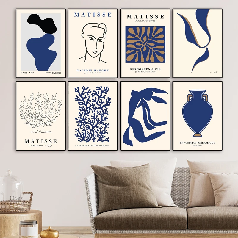 

Retro Matisse Canvas Painting Abstract Nordic Girl Coral William Posters Living Room Wall Art Prints Pictures For Home Decor