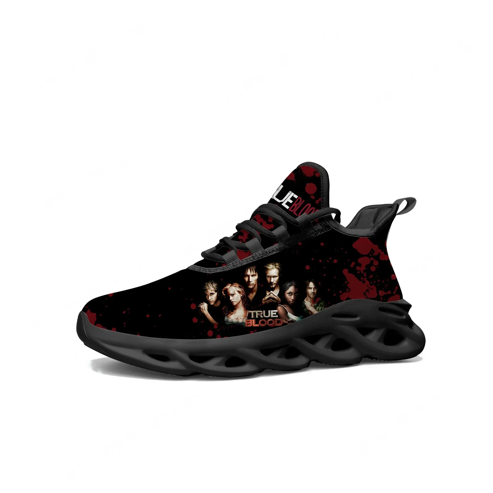Фото Кроссовки True Blood Flats для мужчин и женщин, спортивная обувь для бега, кроссовки с шнуровкой и сетчатым верхом, обувь в стиле Анны Пайкин и Стивена Мойера, индивидуальный дизайн. №1