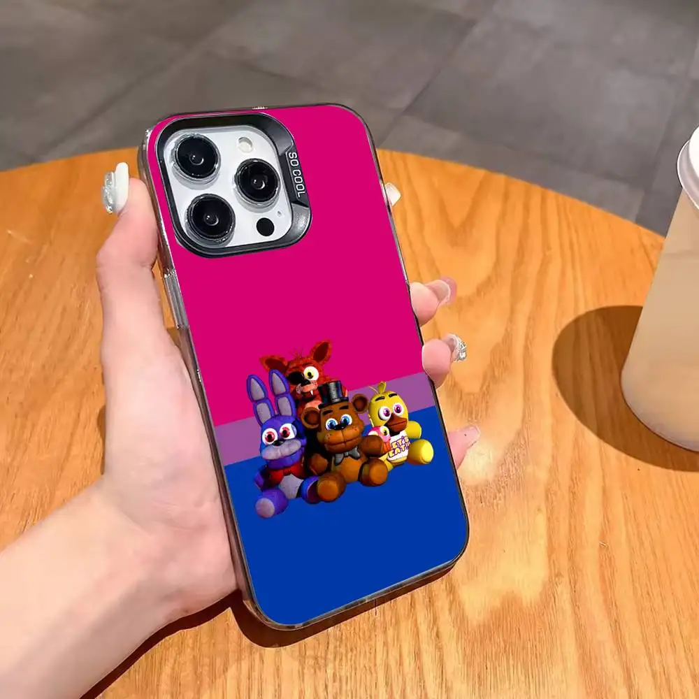 Фото Чехол для телефона Five Nights At F-Freddys Fnaf для iPhone 17,16,15,14,13,12,11 Plus, Pro Max, XS, цветной посеребренный внутренний чехол №5