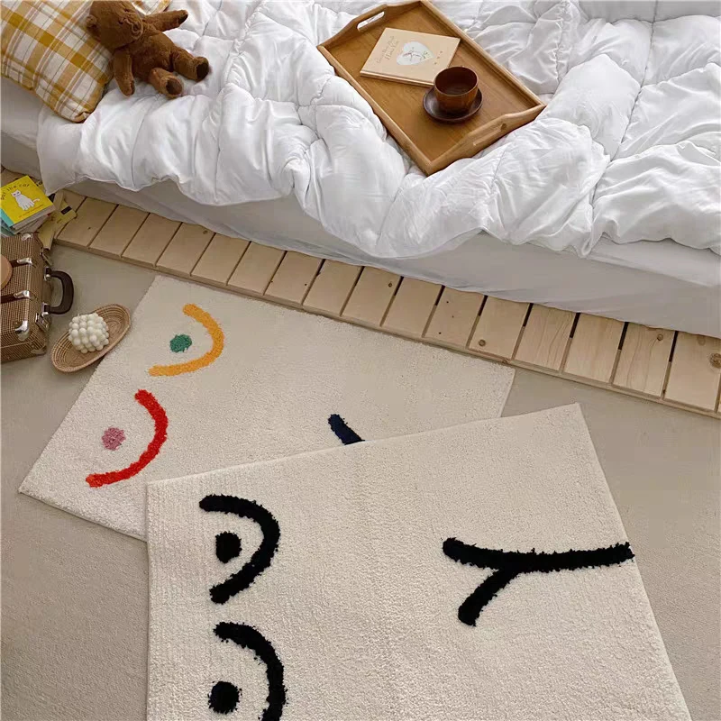 

Абстрактный Коврик INS, напольный коврик, мягкий коврик с мультяшным рисунком для спальни, ванной, впитывающий нескользящий коврик, скандина...