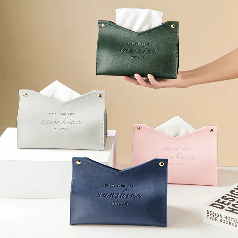 

Leather Tissue Box Car Tissue Box Home Living Room Decoration Bedroom Kitchen Desktop Nordic Large Storage Box Napkin Holder