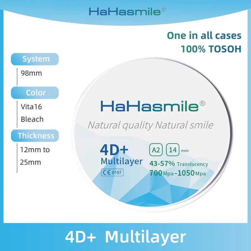 Hahasmile 98mm-A2 4D + многослойный блок циркония для восстановления зубов