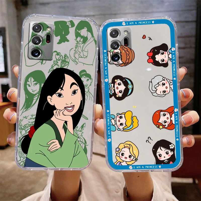 

Mulan Movie Disney Transparent Phone Case For Samsung Note20 10 Ultra Plus A31 A12 A8 A14 J6 A5 A70 A7 A34 A20 A24 5G
