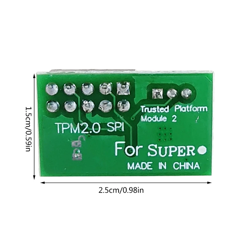 Для SuperMicro AOM-TPM-9670H SPI-совместимый 10-контактный контроллер TPM2.0 9670