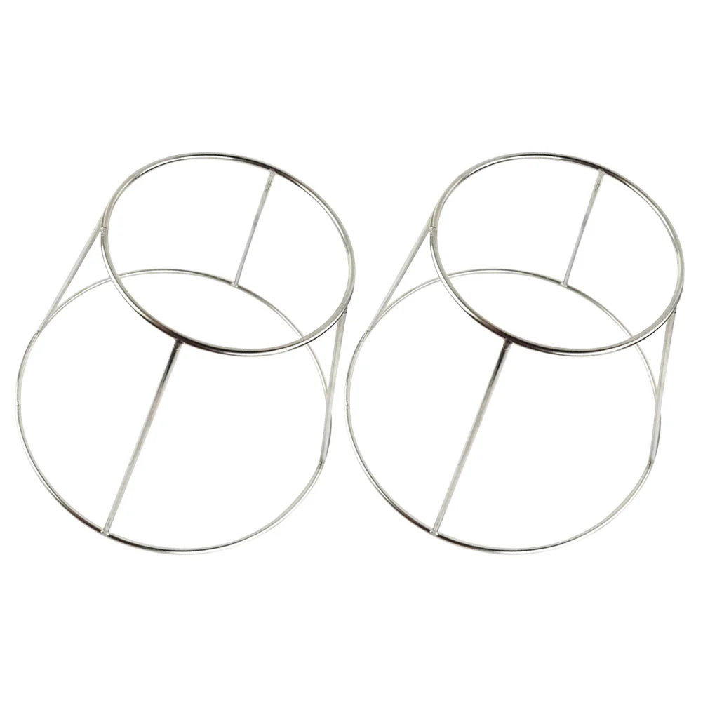 

2 Pcs Double Rack Stainless Steel Seafood Restaurant Accessory Cake Accessories Layer Pizza Display Desk Tray