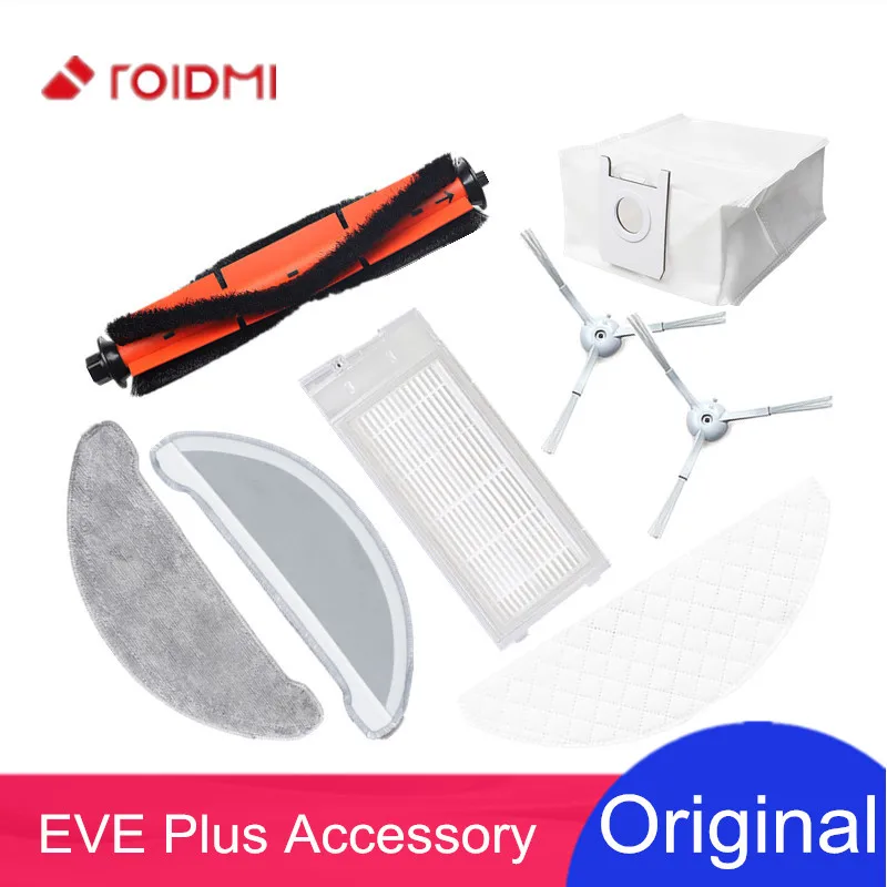 Original Roidmi EVE Plus Accessory of HEPA Filter Detachable Main Brush Mop Cloth Side Brush Dust Bag Cleaner Parts Optional