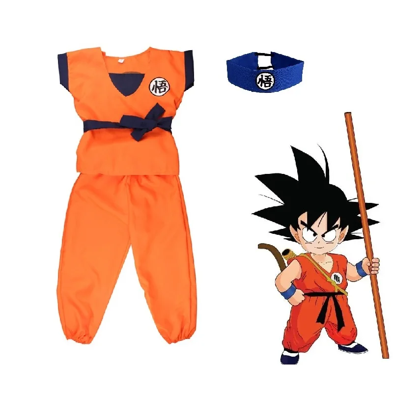 Dragon Ball Clothes Suit Cosplay Costumes Top/Pant/Belt/Tail/wrister/wig/Shoes Adult&Kids Halloween Costume