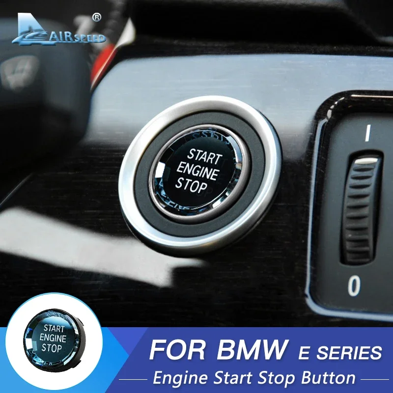 Фото Крышка кнопки запуска двигателя автомобиля для BMW E90 E91 E92 E93 E87 E83 E70 E60 E71 E84 E89, аксессуар для кнопки стоп-сигнала из АБС-пластика с кристаллами №2