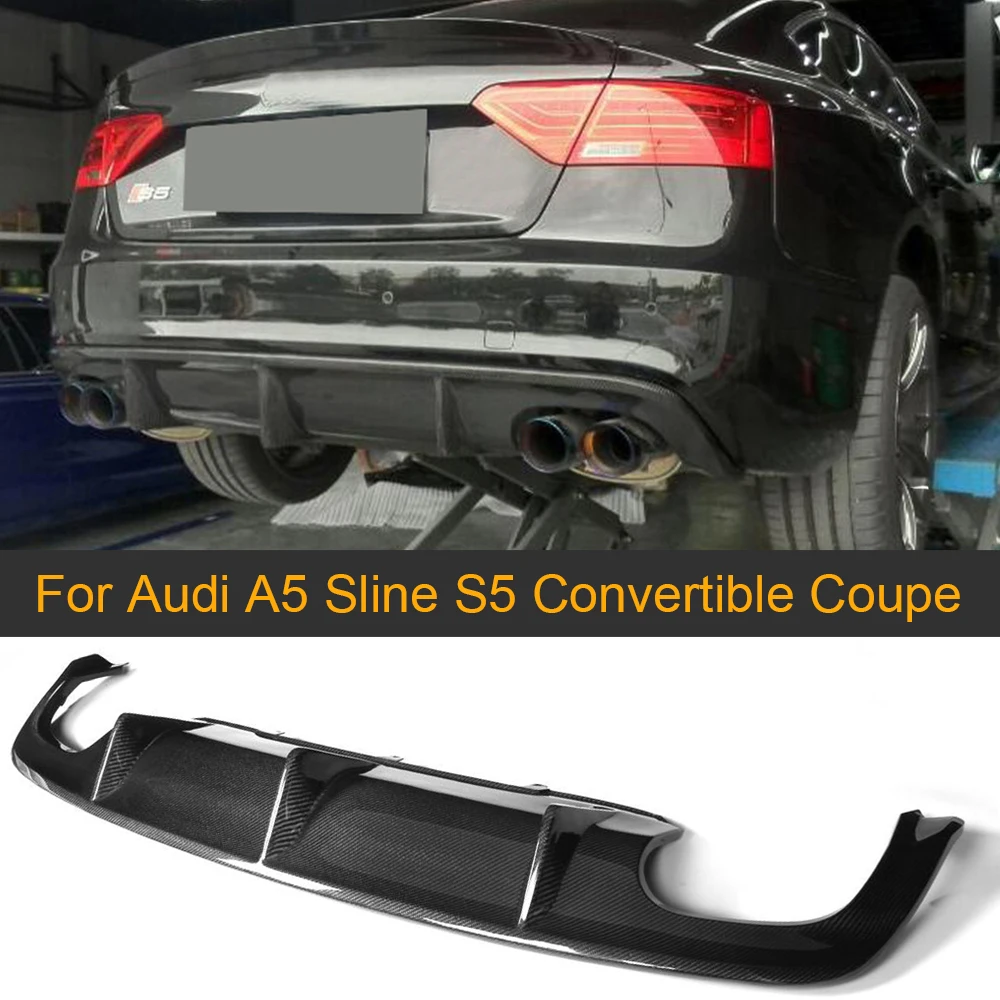 

Автомобильный задний бампер диффузор губа для Audi A5 Sline S5 трансформируемый купе Facelift 2012 - 2016 задний диффузор спойлер из углеродного волокна