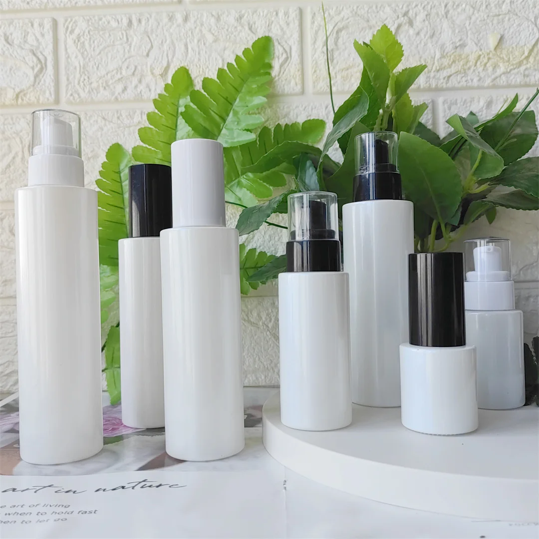 

Пустой жемчужный белый стеклянный диспенсер для лосьона, 20-120 мл, многоразовые контейнеры для хранения косметических продуктов, уход за кожей 20 мм