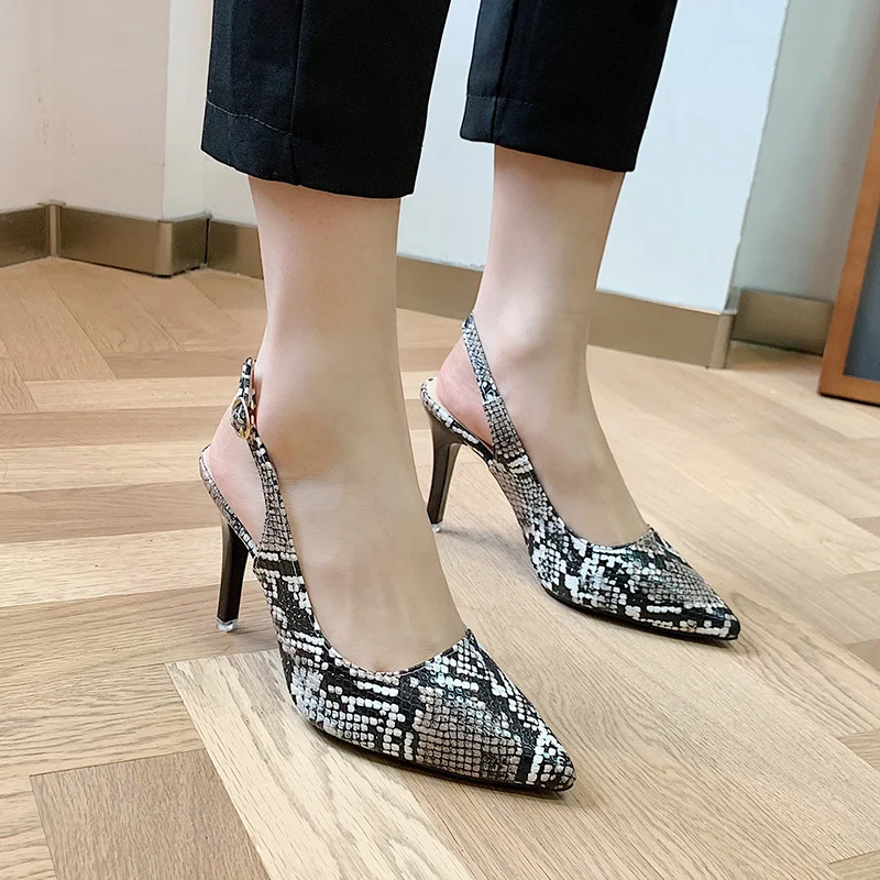 

2022 Summer Shoes Women Sandals Elegant Sexy Office Lady Pointed-Toe footware Female sandalia Real Leather