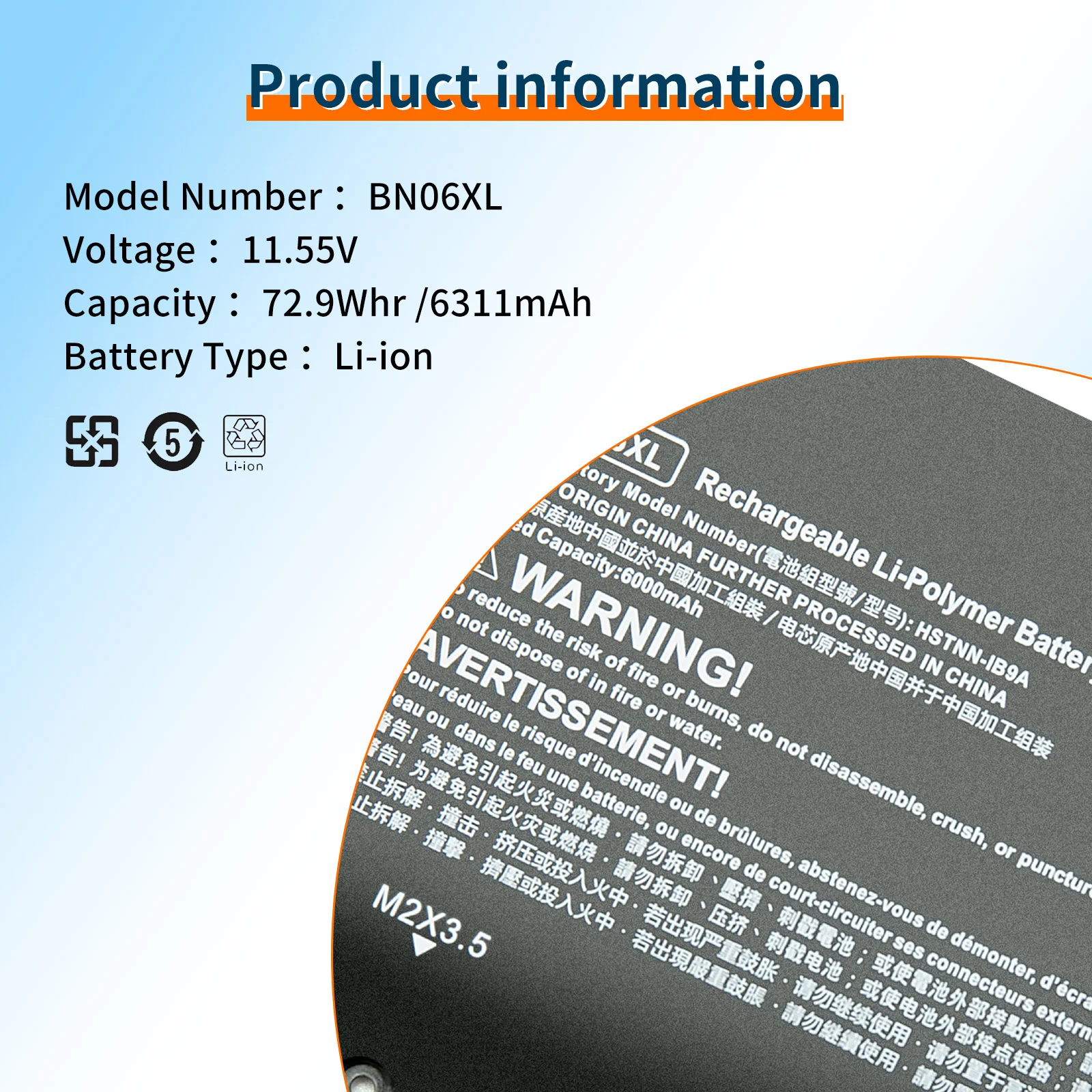 BN06XL Аккумулятор для ноутбука HSTNN-IB9A HP Spectre X360 15-EB Convertible L68235-1C1 L68299-005