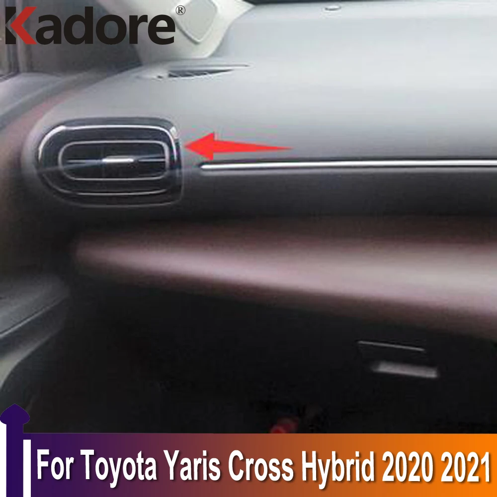 

Для Toyota Yaris Cross hybrid 2020 2021 ABS Матовый Интерьер автомобиля, Боковая Крышка вентиляционного отверстия, рамка для выхода автомобиля, автомобильны...
