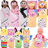 cute animal sleeping bag nightgown doll clothes fit for 18 inch american doll 43 cm baby new born dollsour generation accessory