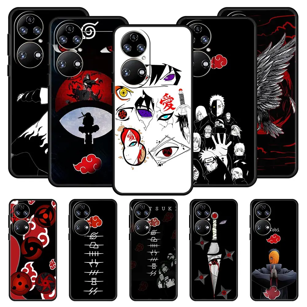 

Naruto Akatsuki Logo Uchiha Phone Case For Huawei P50 P30 Pro P20 P40 Lite E P Smart Z 2021 Y6 Y7 Y9 2019 Y6p Y9s Y7a Soft Cover