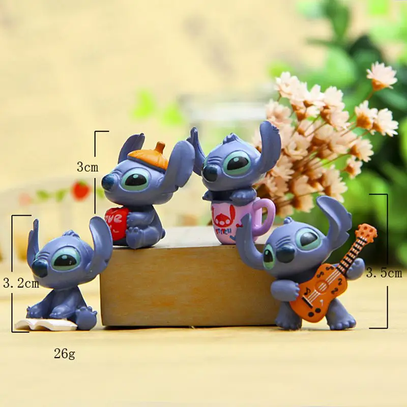

Hot 4pcs/Set Mini Stitch Figure Toy Set Anime Stitch Action Figurines Christmas Gift and Dolls Home Party Supply Decoration Toys
