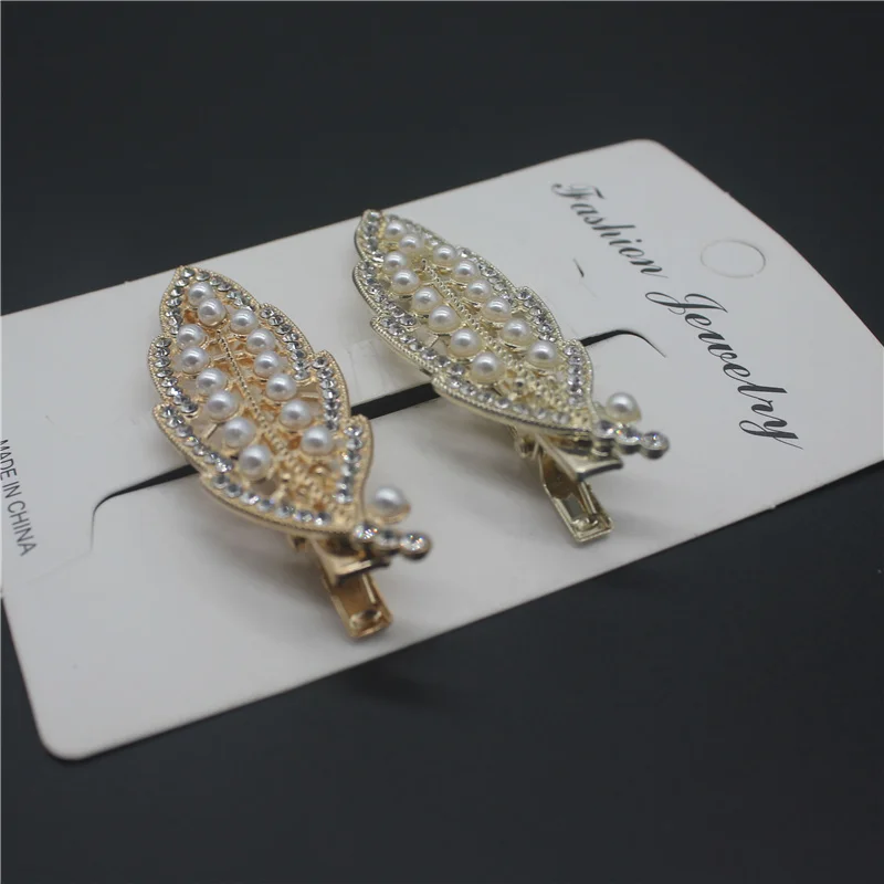 Заколка для волос из цинкового сплава с жемчугом и стразами 2 шт./лот |