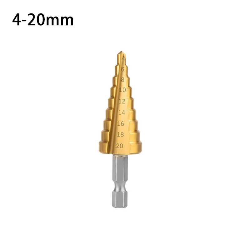 

Набор ступенчатых сверл, из быстрорежущей стали с титановым покрытием, для дерева, металла, набор корончатых бит, 3-12 мм, 4-12 мм, 4-20 мм, 4-32 мм