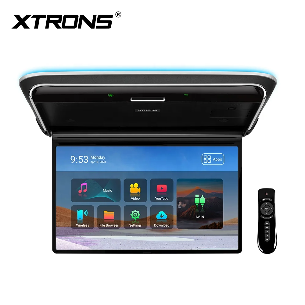 XTRONS 14-дюймовый FHD IPS автомобильный экран потолочный откидной монитор шины 1920*1080