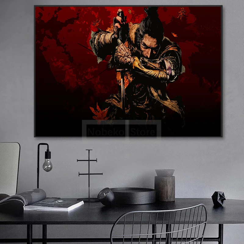 Фото Популярные видеоигры Sekiro Shadows Die Twice постеры японский самурай принты холст живопись настенные художественные фотографии домашний декор комнаты 2 №3