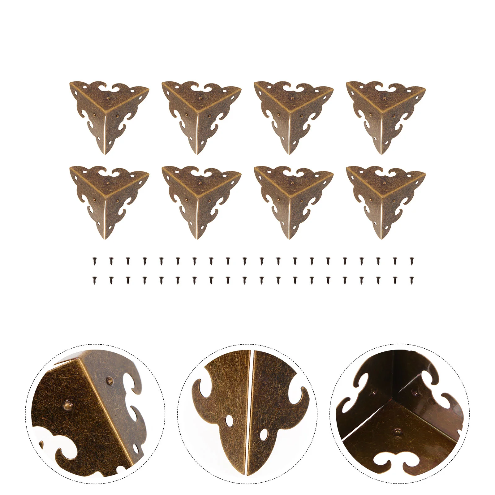 

Corner Furniture Protector Box Jewelry Accessory Guards Guard Retro Wooden Bracket Vintage Accessories Feet