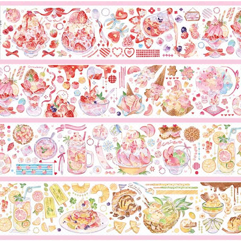 

1 петля 6,5X150 см лента Washi образец лета футболка с принтом мороженого холодных напитков питомец с кристаллами специальное масло коллаж