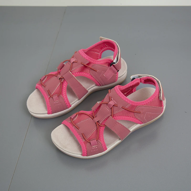 

Сандалии Женские однотонные, Повседневные Удобные босоножки с низким вырезом, круглый носок, плоская подошва, пляжная обувь, лето 2023