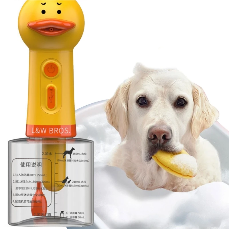 USB перезаряжаемая машина для пены ванны с желтой уткой и аккумулятором 1200 мАч