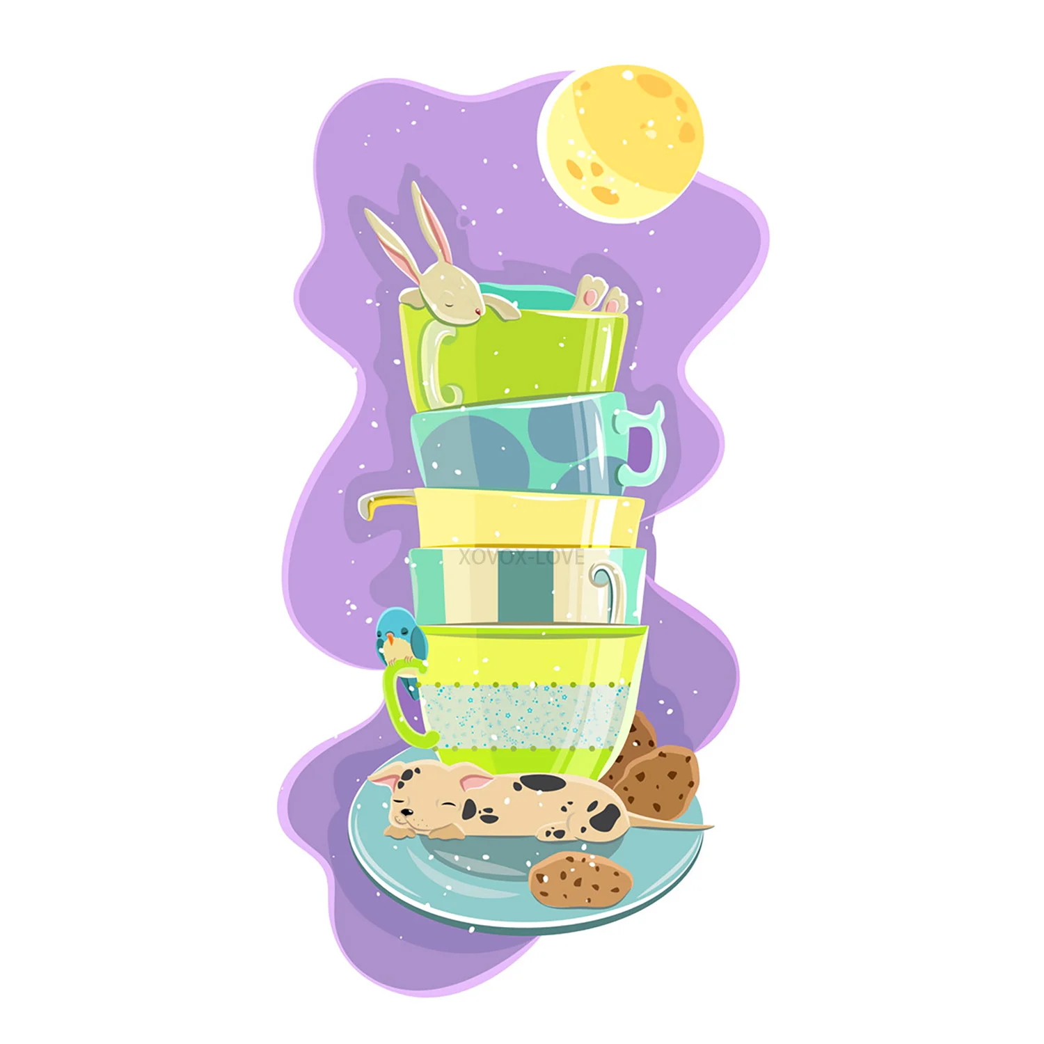 Ночные Многослойные стаканчики для вырезания сделай сам Скрапбукинг любовь сон